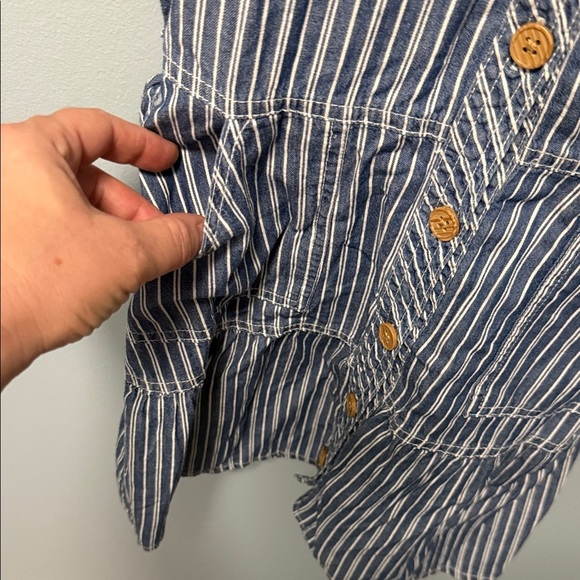 Wonder Nation Blue Striped Casual Kids Dress - Picture 3 of 7